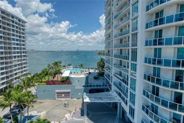 a city view with tall buildings