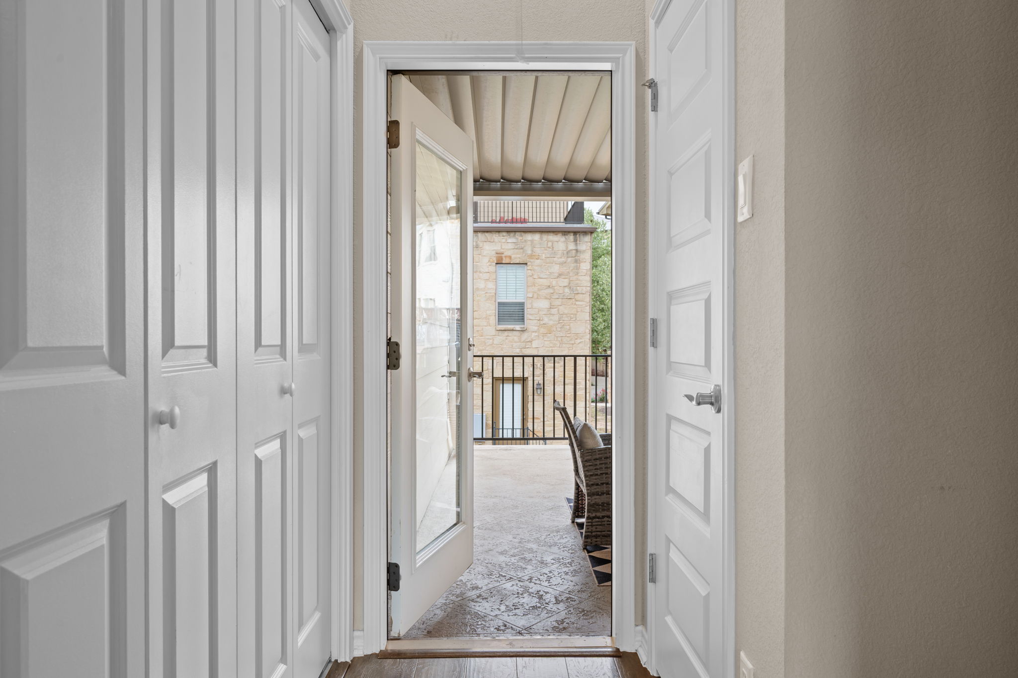 308 Adams Street Georgetown, TX 78628 - Photo 34 of 39 a view of a hallway with wooden floor and a cabinet