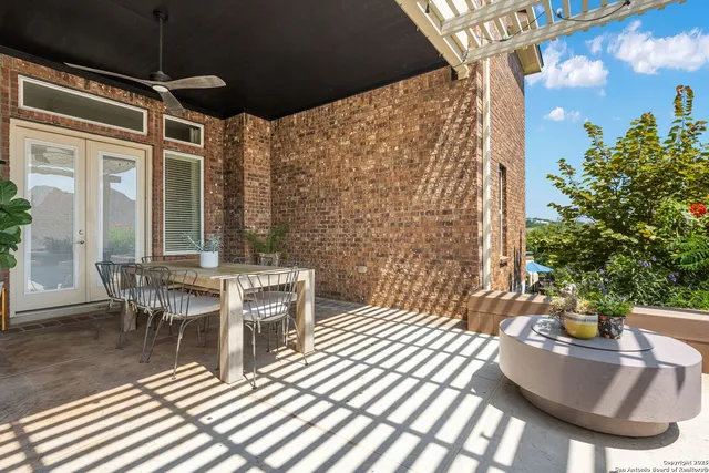 a outdoor space with chairs