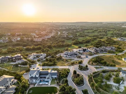 an aerial view of multiple house