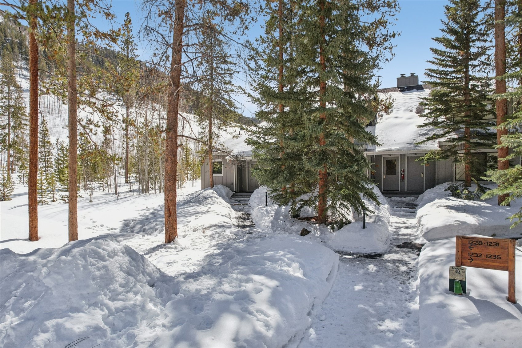 1944 Soda Ridge Road, Unit 1228 Keystone, CO 80435 - Photo 3 of 46 Yard covered in snow featuring a garage