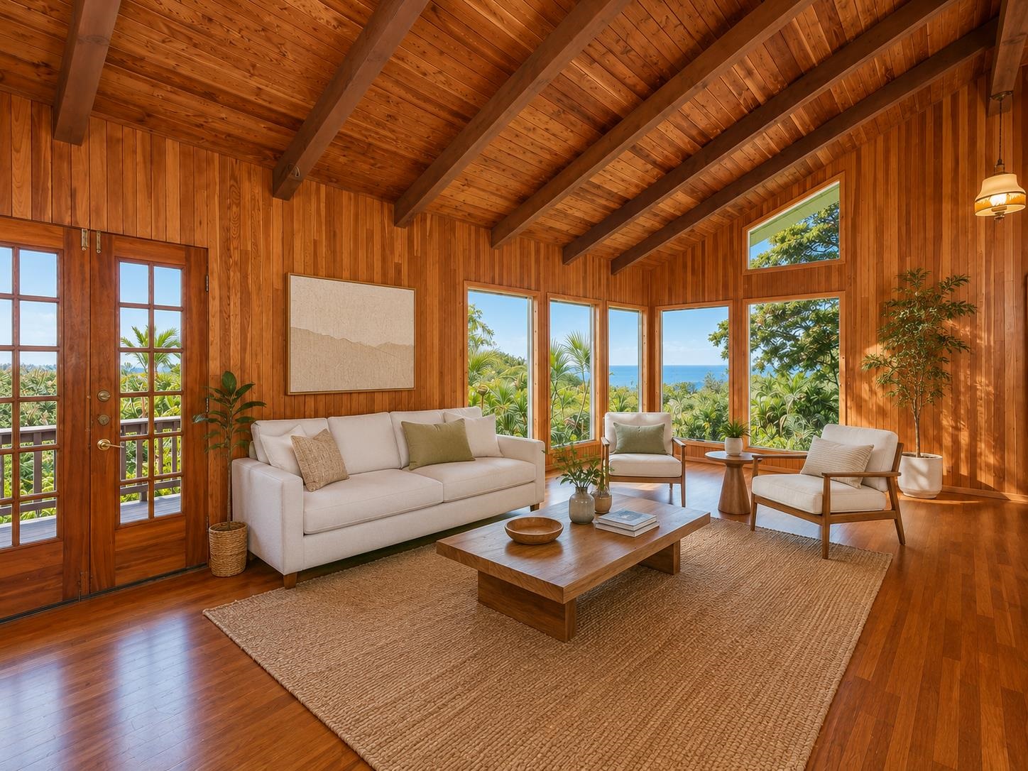 245 North Honokala Road, Unit A Haiku, HI 96708 - Photo 5 of 36 a living room with furniture and a large window