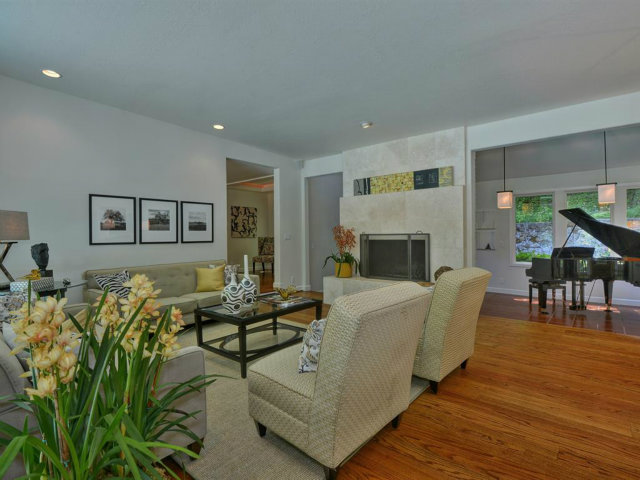 5500 Alpine Road Portola Valley, CA 94028 - Photo 8 of 24 a living room with furniture and wooden floor