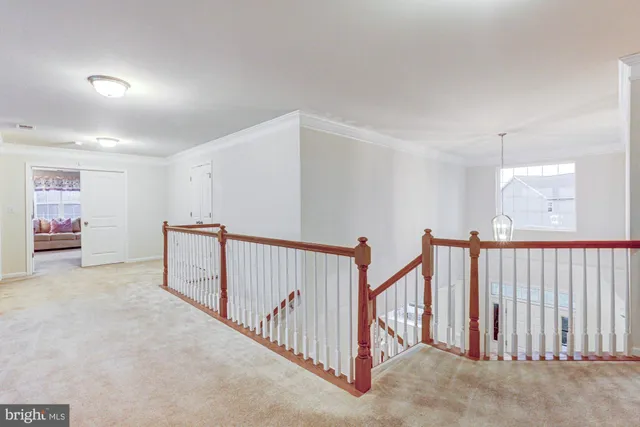 a bedroom with a bed chandelier and a window