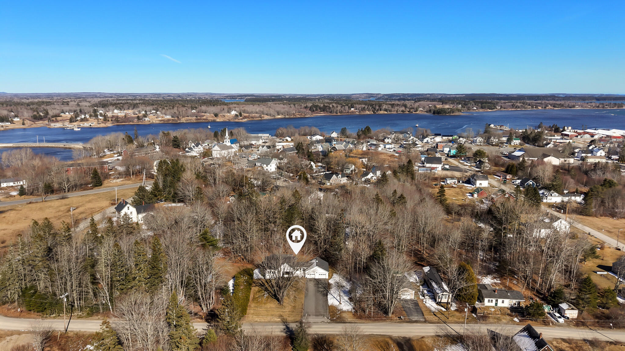 24 Washington Street Milbridge, ME 04658 - Photo 40 of 42 Sky views of Narraguagas River