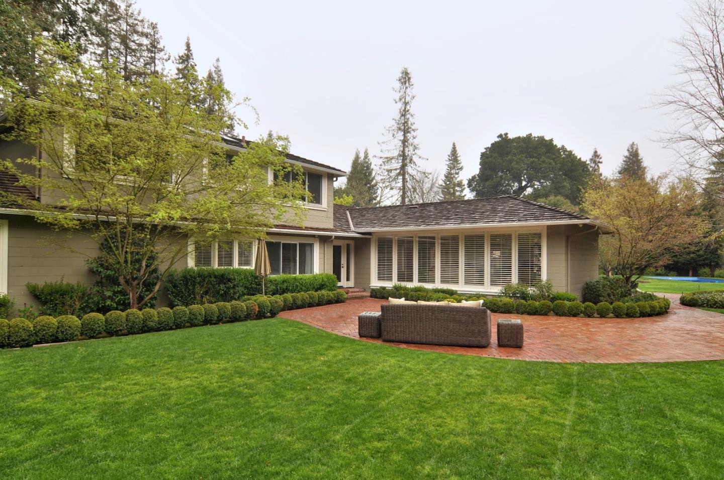 47 Ralston Road Atherton, CA 94027 - Photo 31 of 35 a front view of house with yard and green space