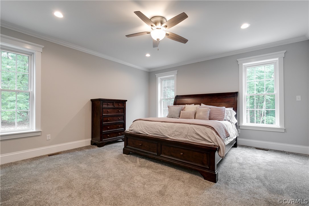 17137 Old Ridge Road Montpelier, VA 23192 - Photo 36 of 49 a spacious bedroom with a bed and a ceiling fan