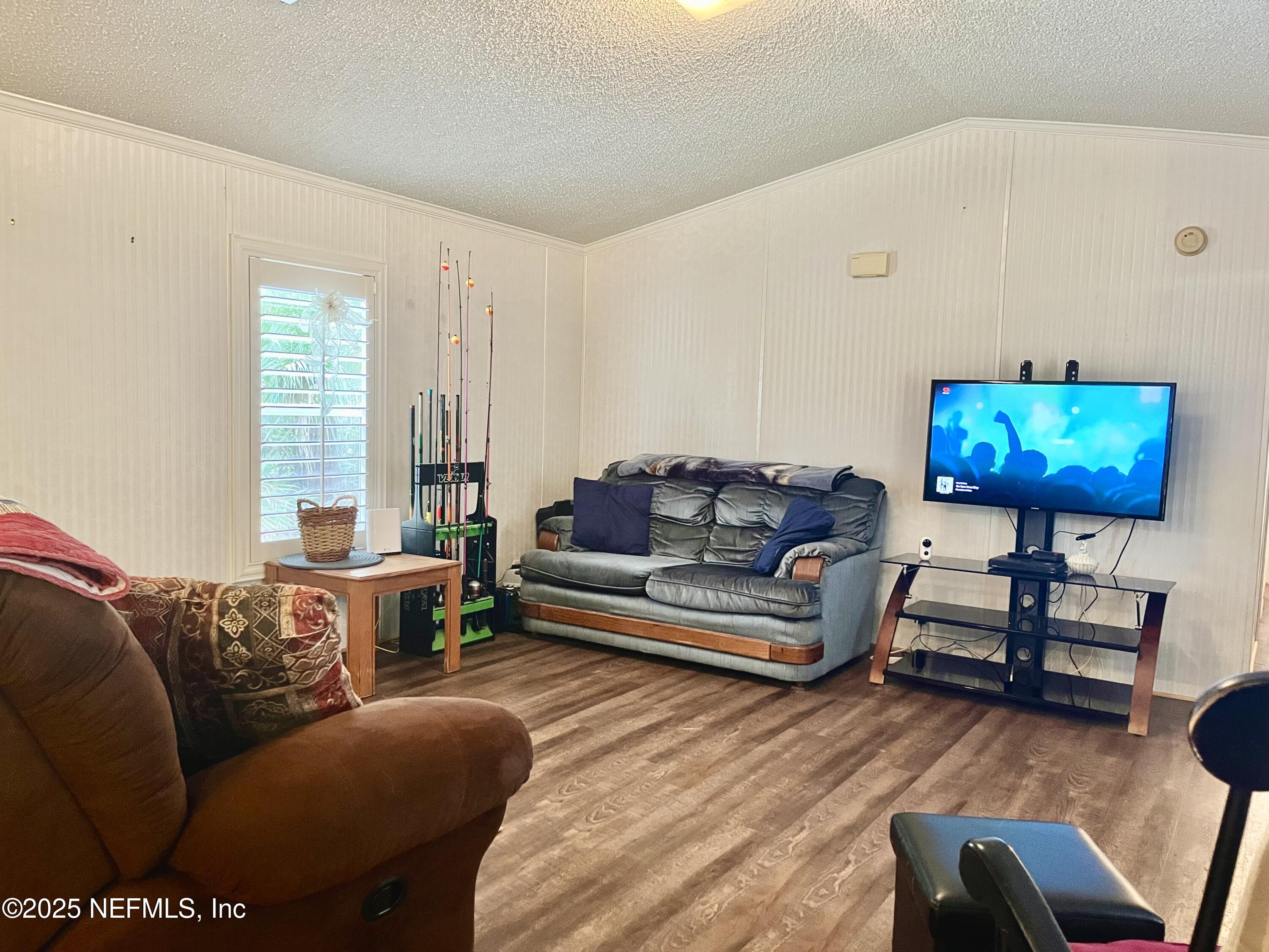 118 July Avenue Georgetown, FL 32139 - Photo 6 of 21 a living room with furniture a projector and a flat screen tv