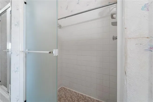 a bathroom with a shower