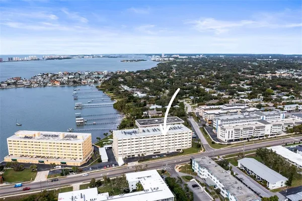 a view of a city that has tall buildings