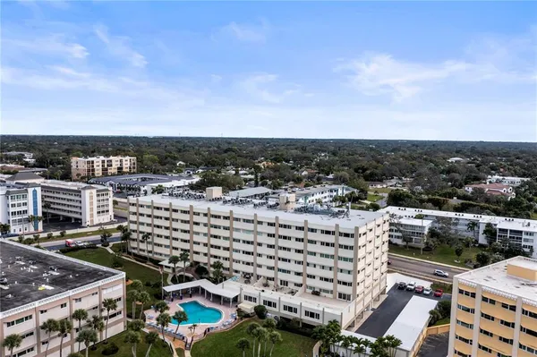 a view of a city and ocean view
