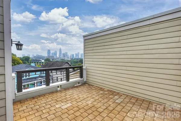 a view of city from a balcony