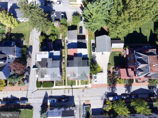 an aerial view of multiple house