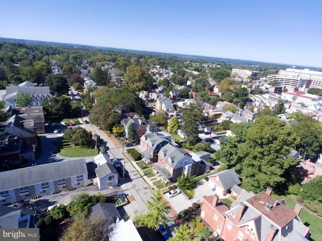 an aerial view of a city