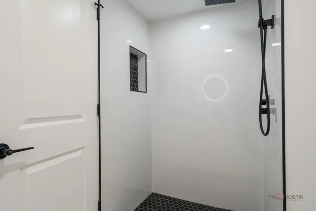 a bathroom with a shower