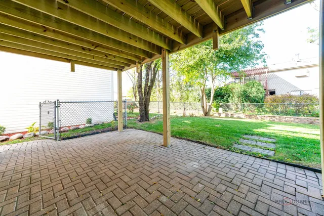 a view of a porch with a yard
