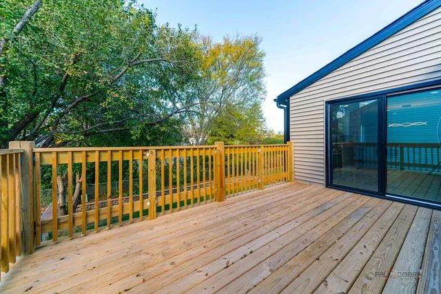 a view of a wooden deck