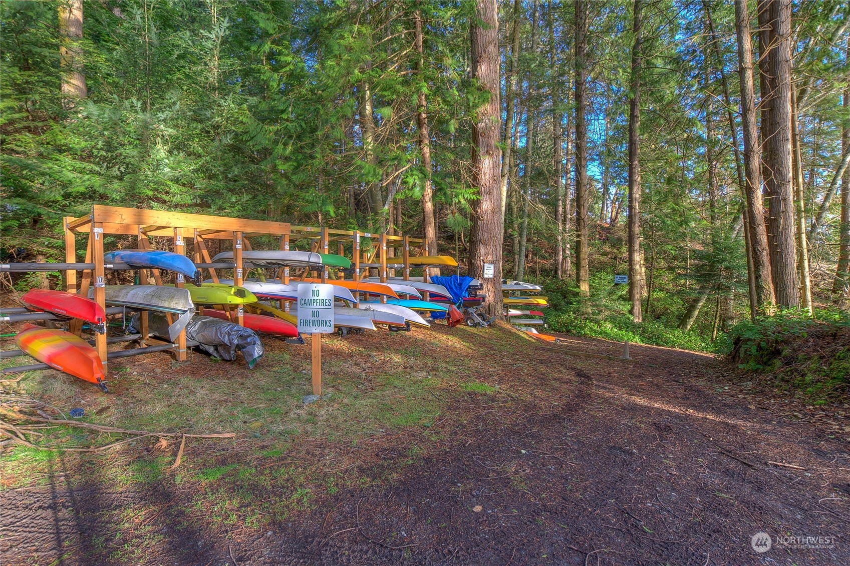 2270 Spring Point Road Orcas Island, WA 98245 - Photo 35 of 40 a view of outdoor space with seating area and trees around