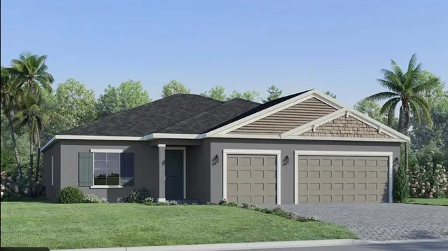 front view of a house with a yard