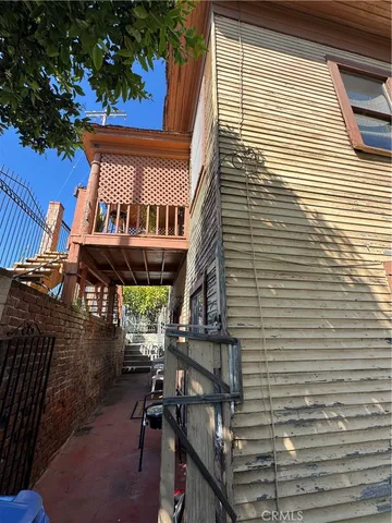 a view of a house with a large window