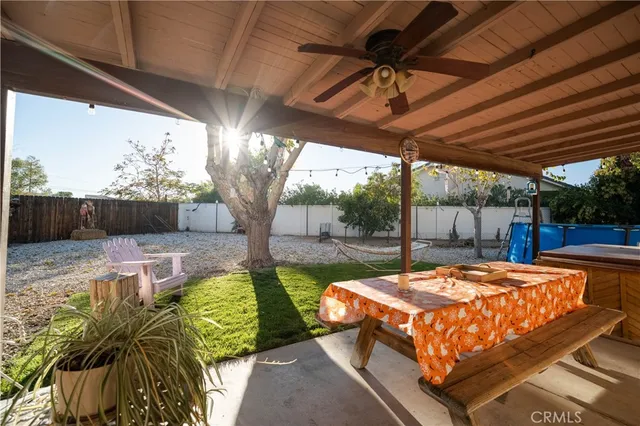 a outdoor space with furniture