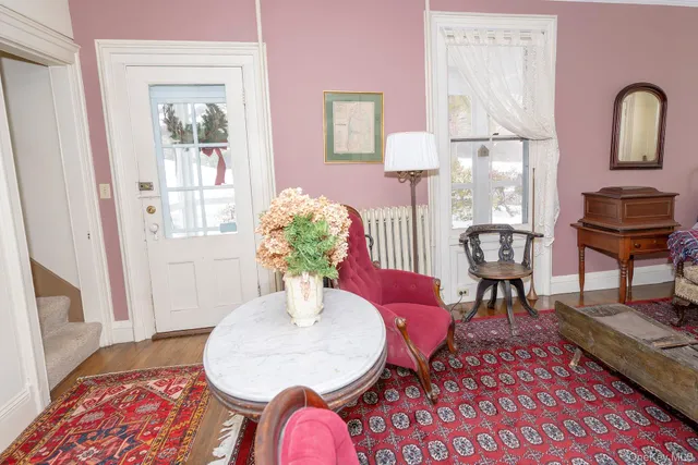 a living room with furniture