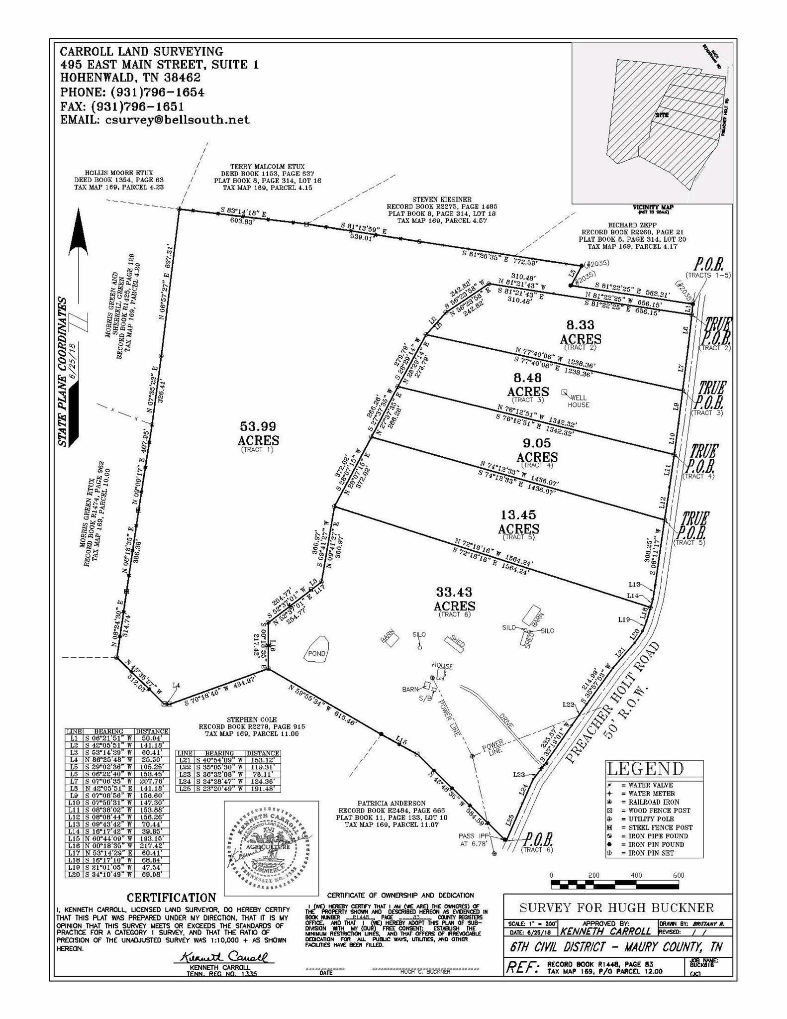 Survey of entire farm - This listing is for Tract 1 - 53.99 Acres 