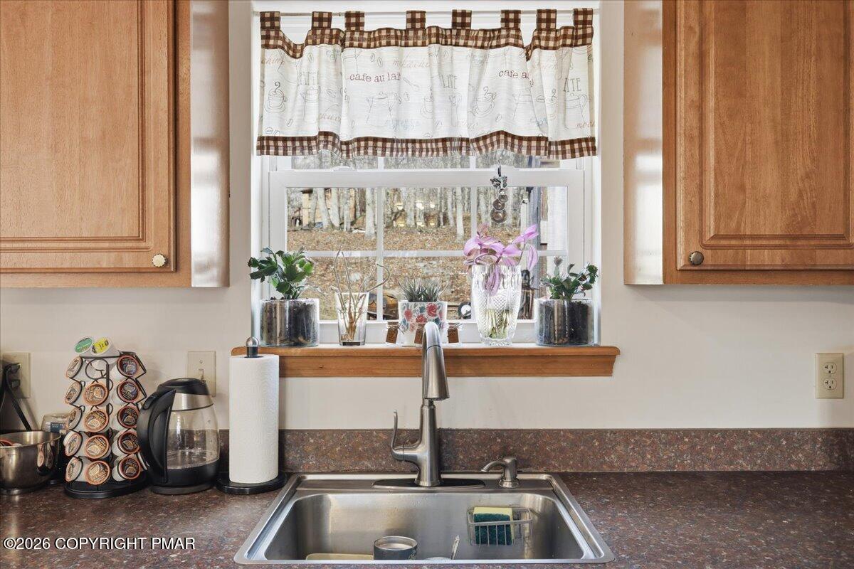 4373 Pine Ridge Drive East Bushkill, PA 18324 - Photo 11 of 33 a kitchen with a sink and a potted plant