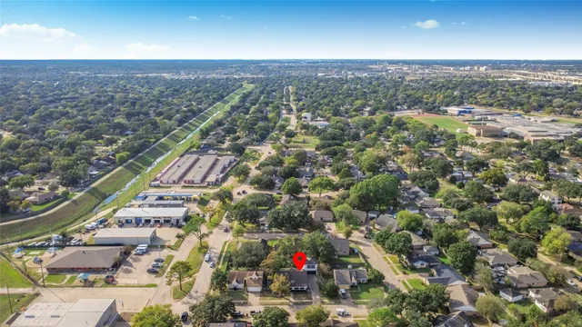 an aerial view of residential building with outdoor space