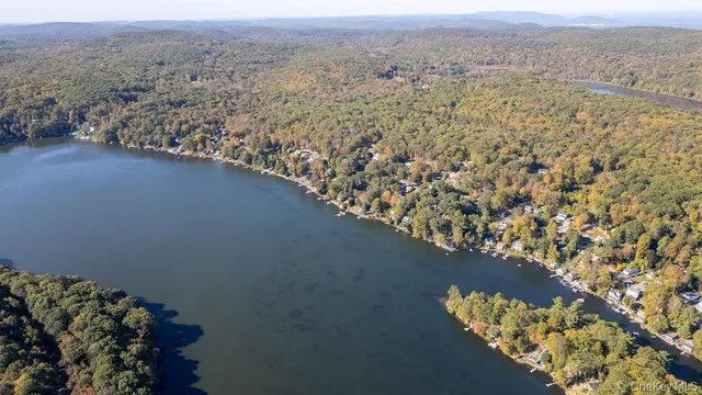 view of a lake with mountain