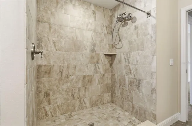 a bathroom with a shower