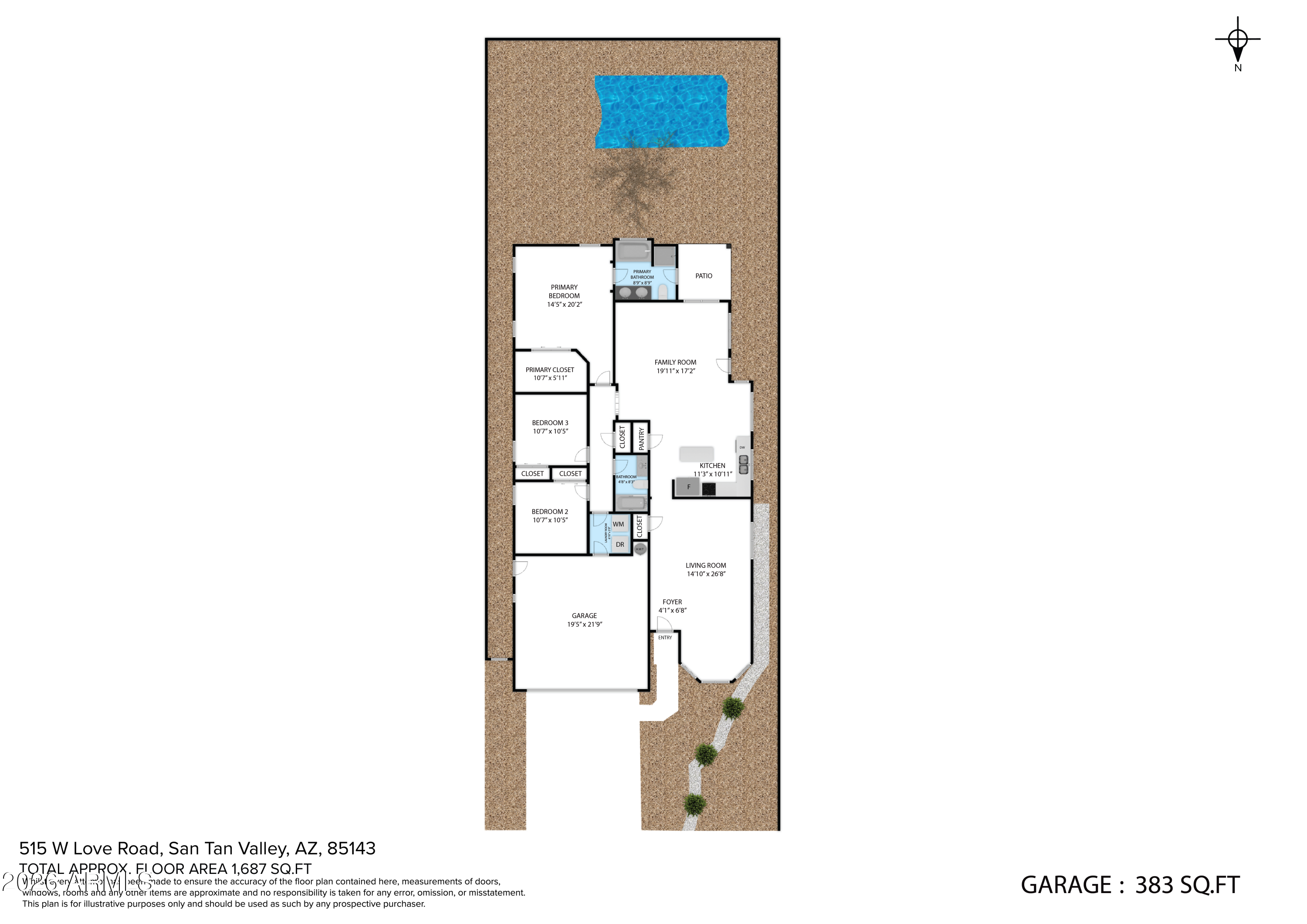 515 West Love Road San Tan Valley, AZ 85143 - Photo 74 of 74 a picture of a room with a floor plan
