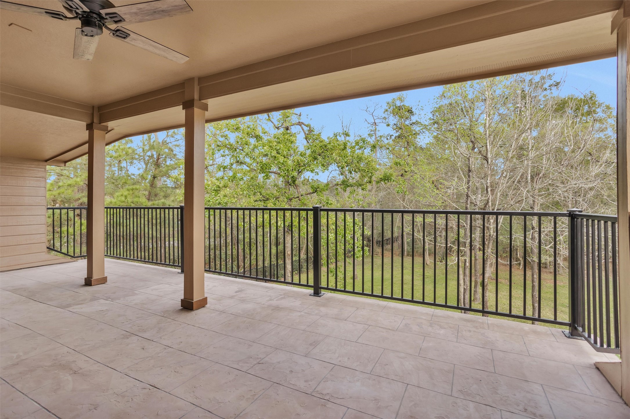 27910 Hansons Court Spring, TX 77386 - Photo 36 of 50 Upstiars covered balcony with ceiling fan