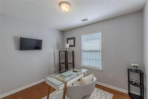 a view of a backyard with a garden