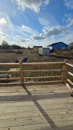 a view of a terrace with sky view