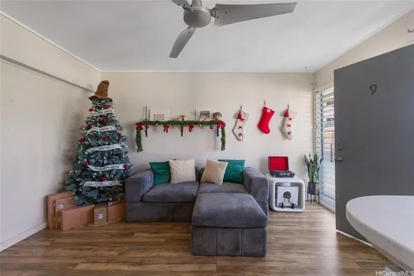 a living room with furniture and a couch