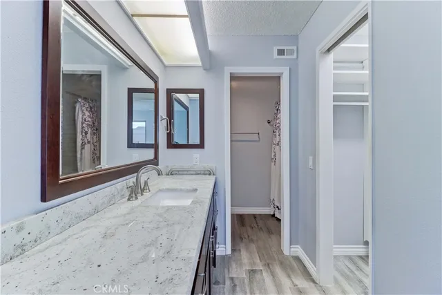 a view of a house with a white door