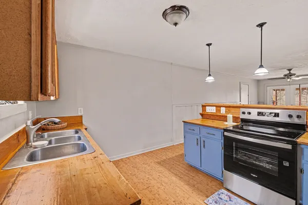 a room with furniture and storage