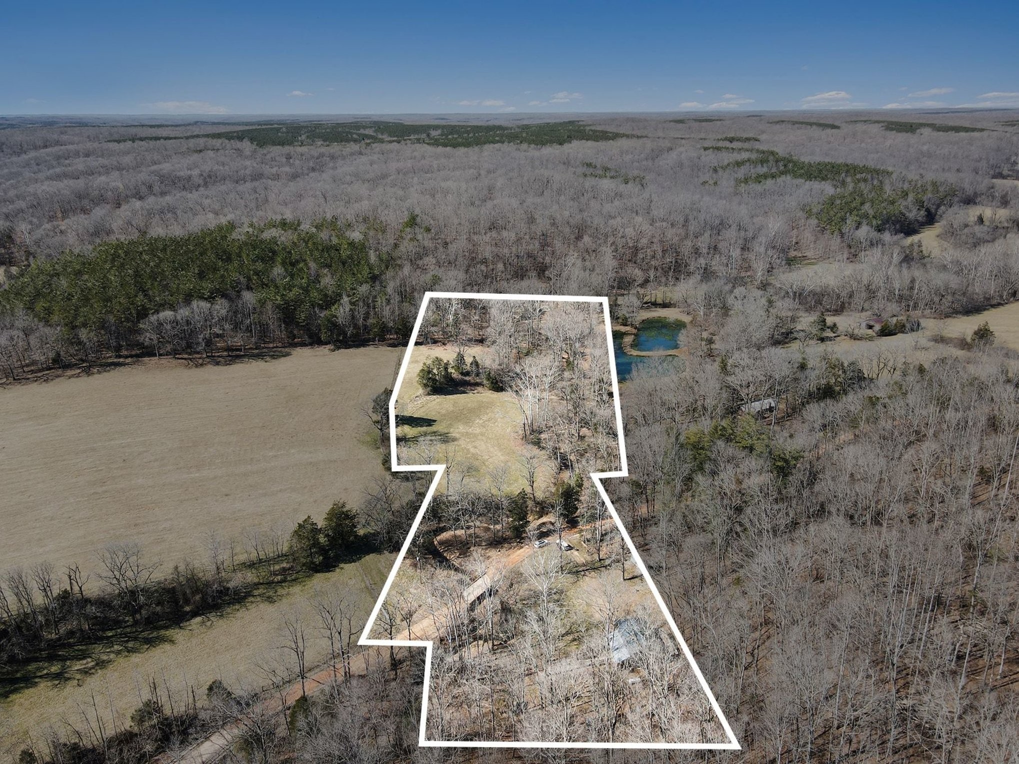 2650 Pretty Creek Road Nunnelly, TN 37137 - Photo 2 of 30 an aerial view of a house with a yard