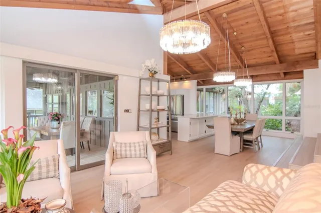 a view of a garden from a balcony