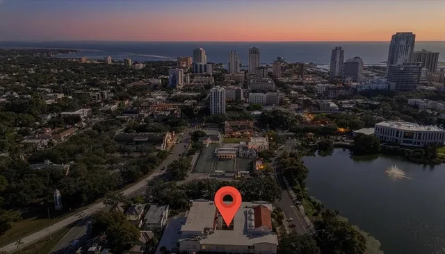 an aerial view of multiple house