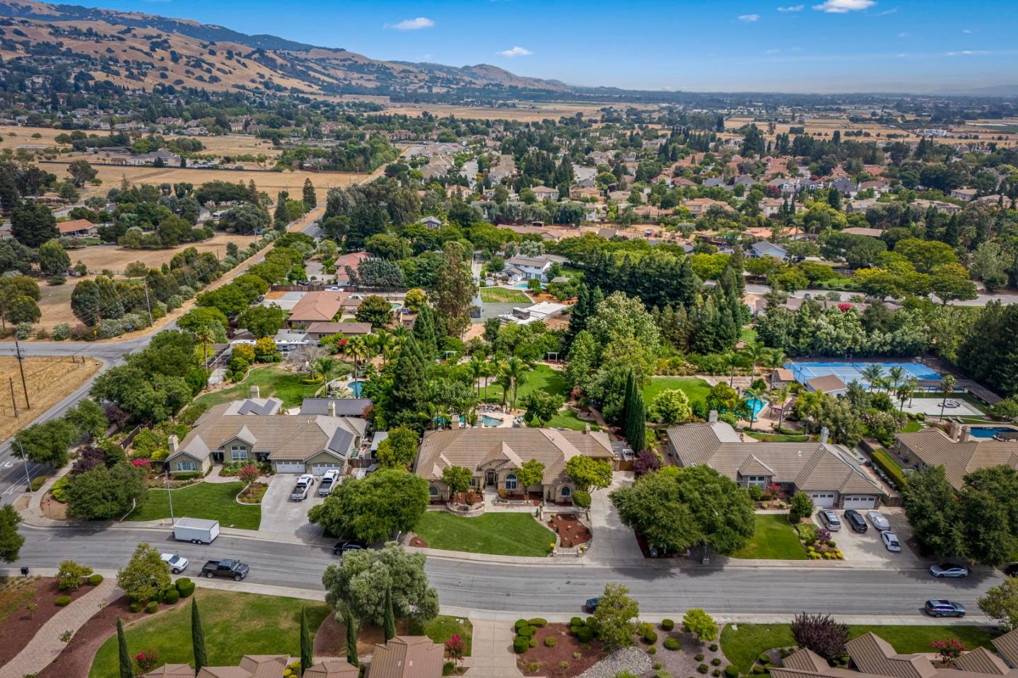 1980 Pear Drive Morgan Hill, CA 95037 - Photo 84 of 100 an aerial view of residential houses with outdoor space