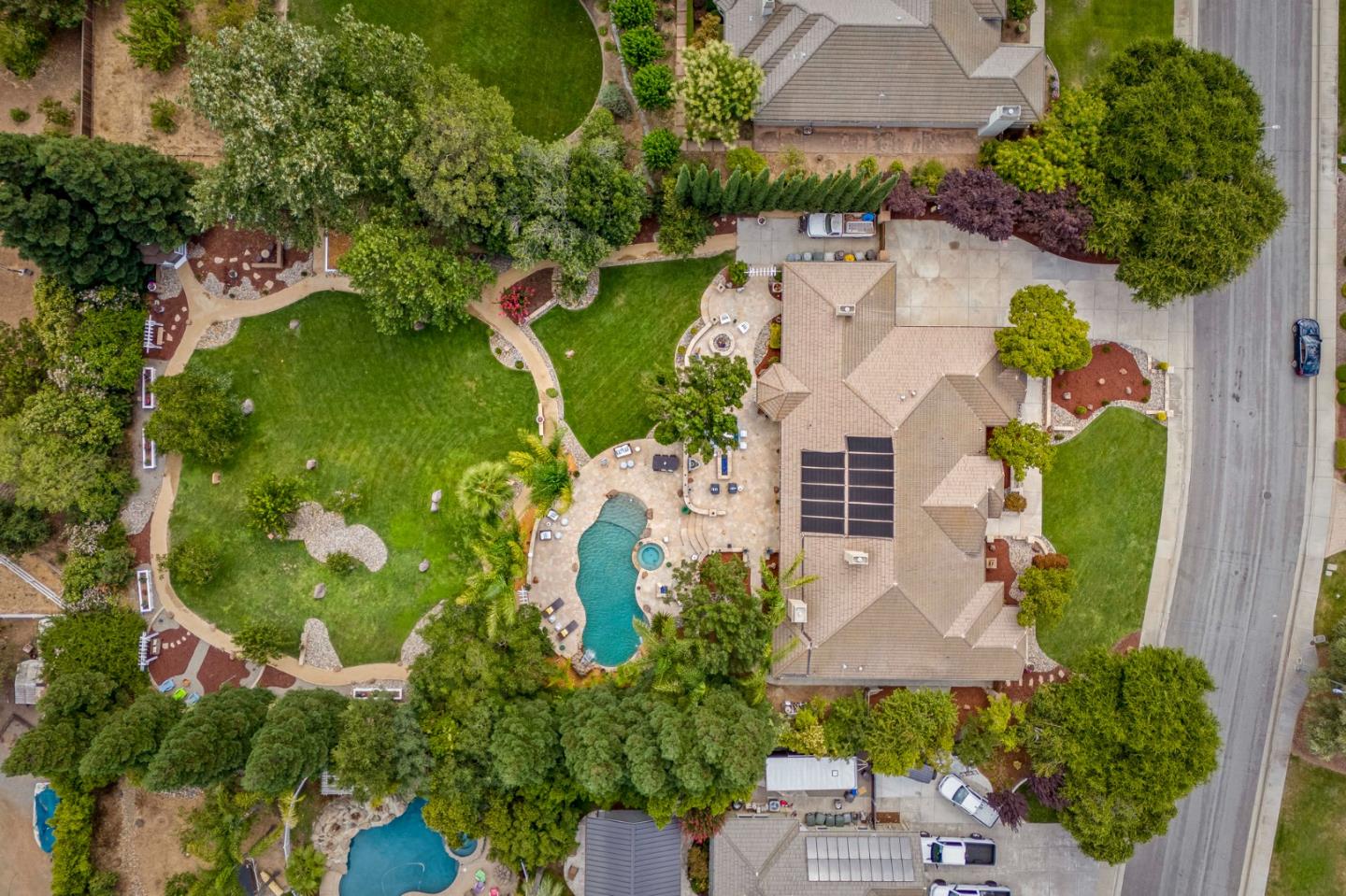 1980 Pear Drive Morgan Hill, CA 95037 - Photo 100 of 100 an aerial view of a house with a yard and lake view
