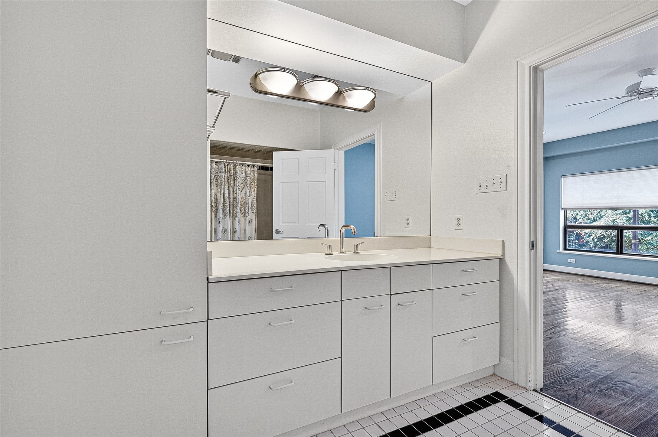 3027 Bissonnet Street Houston, TX 77005 - Photo 35 of 47 Secondary bath alternate view — well-lit vanity with good mirror space