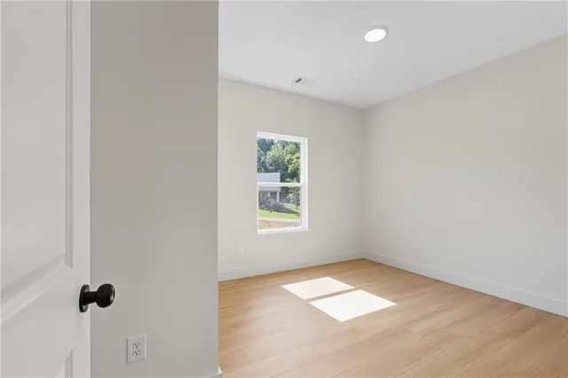 an empty room with a window