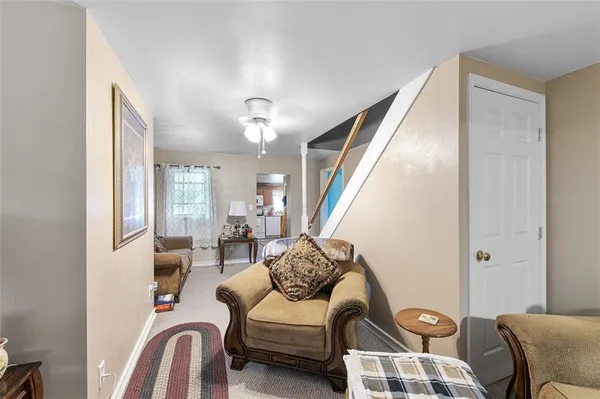 a living room with furniture