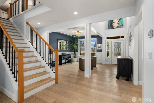 en view interior of a house and wooden floor
