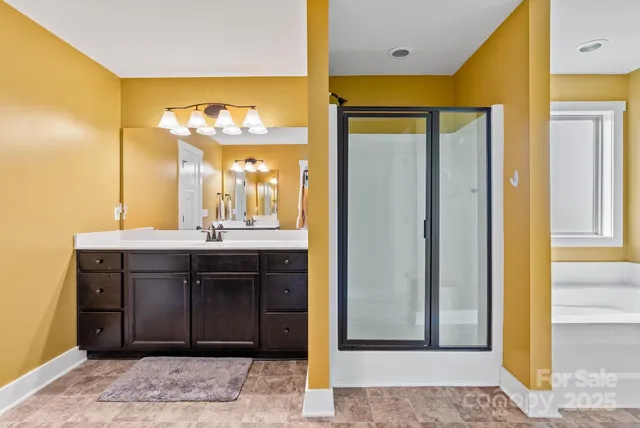 a view of a patio in backyard