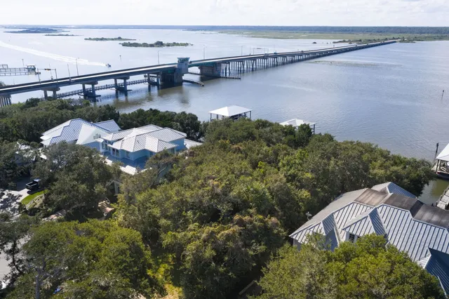 a view of a lake with a mountain view