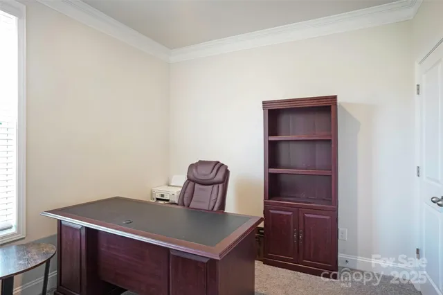 a room with a table and a chair